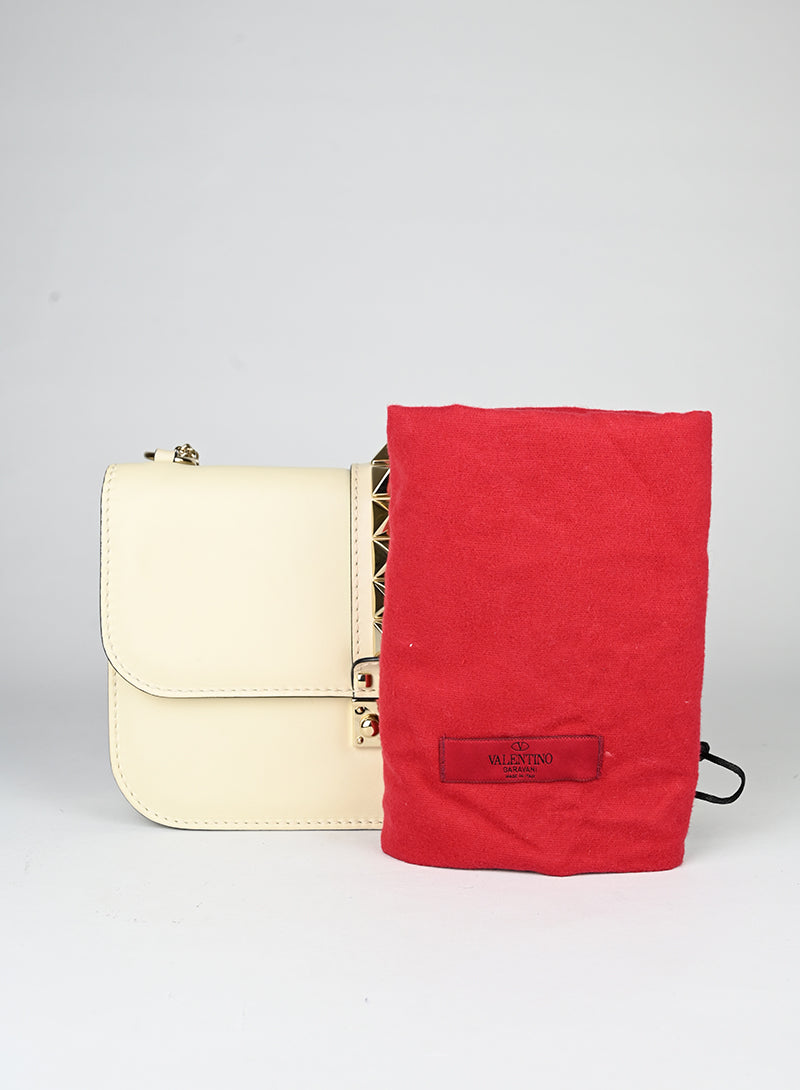 Valentino Borsa Rockstud in pelle burro