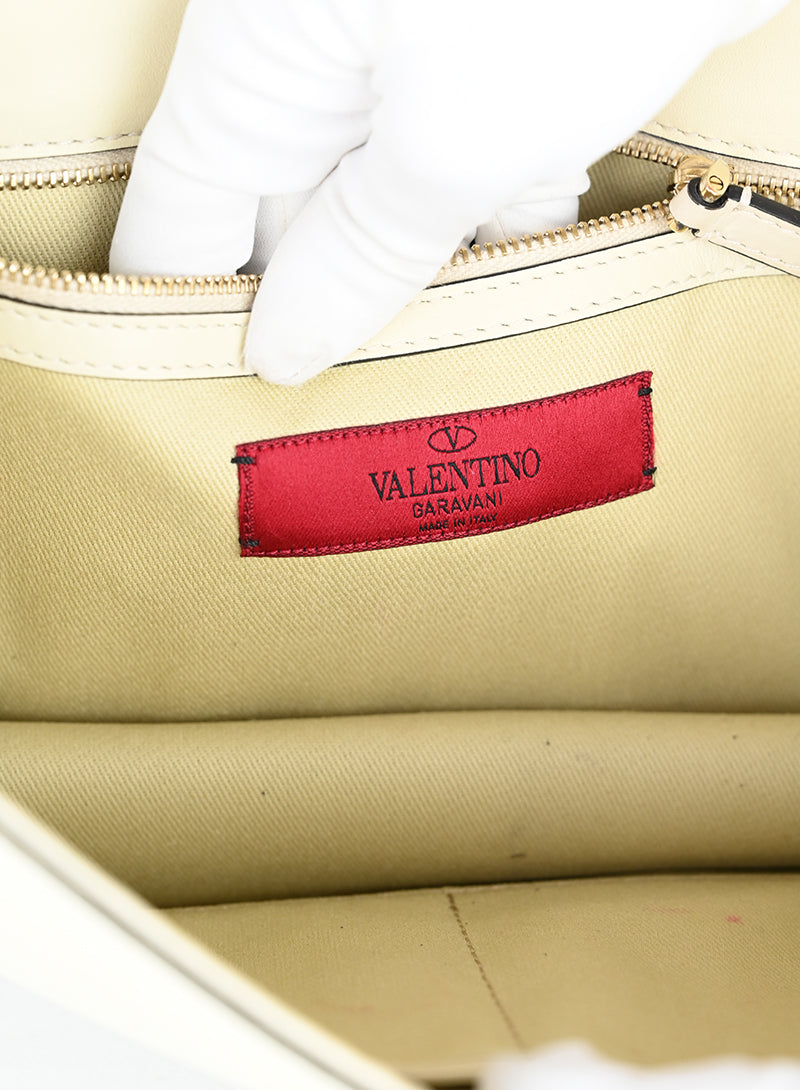 Valentino Borsa Rockstud in pelle burro