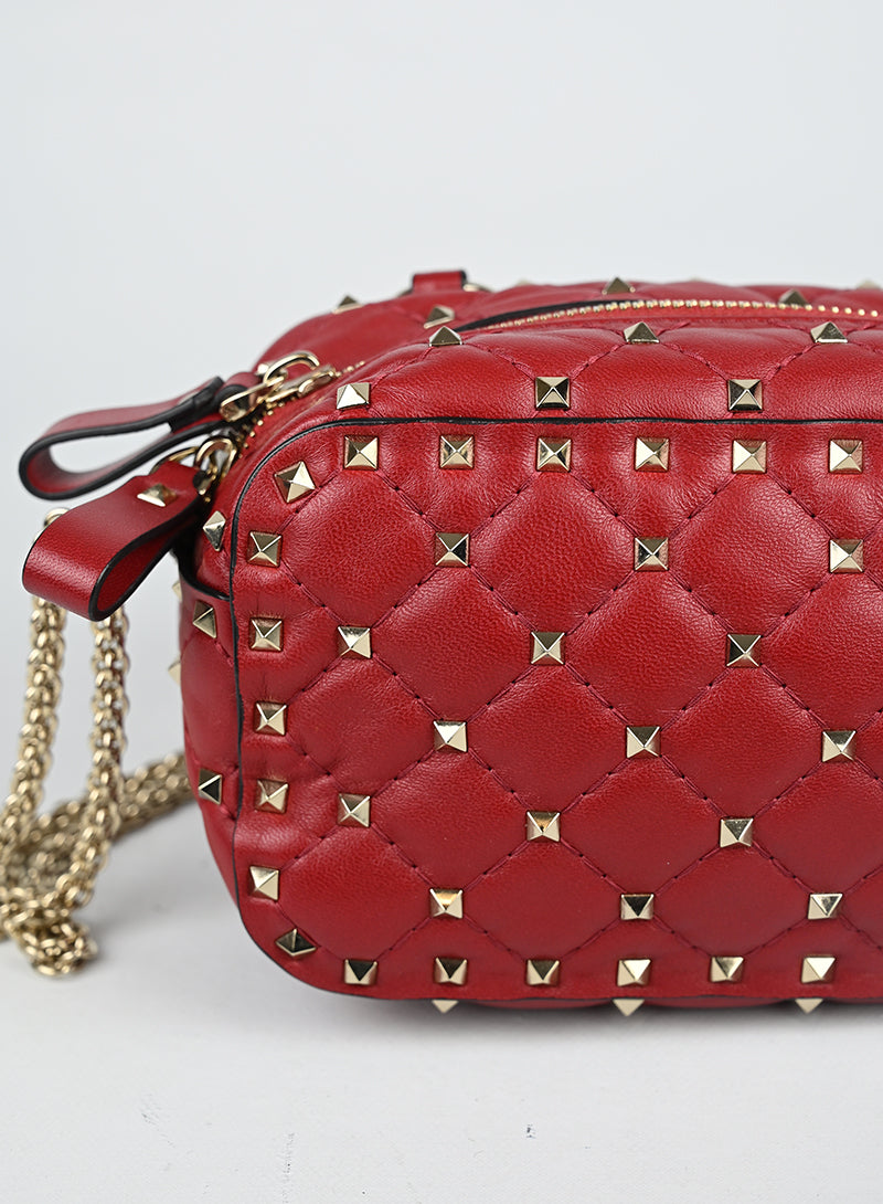 Valentino Borsa Spike in pelle rossa