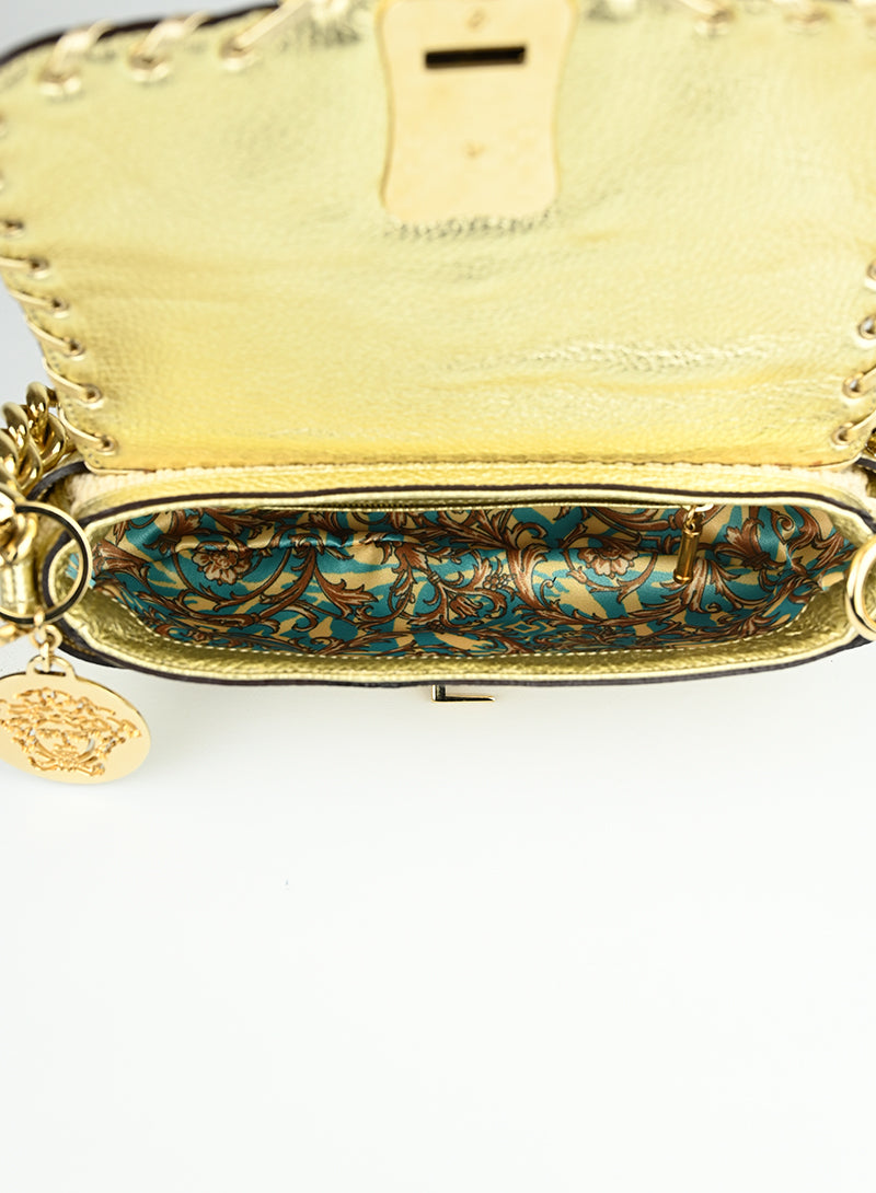 Versace Borsa a spalla in Tricot panna