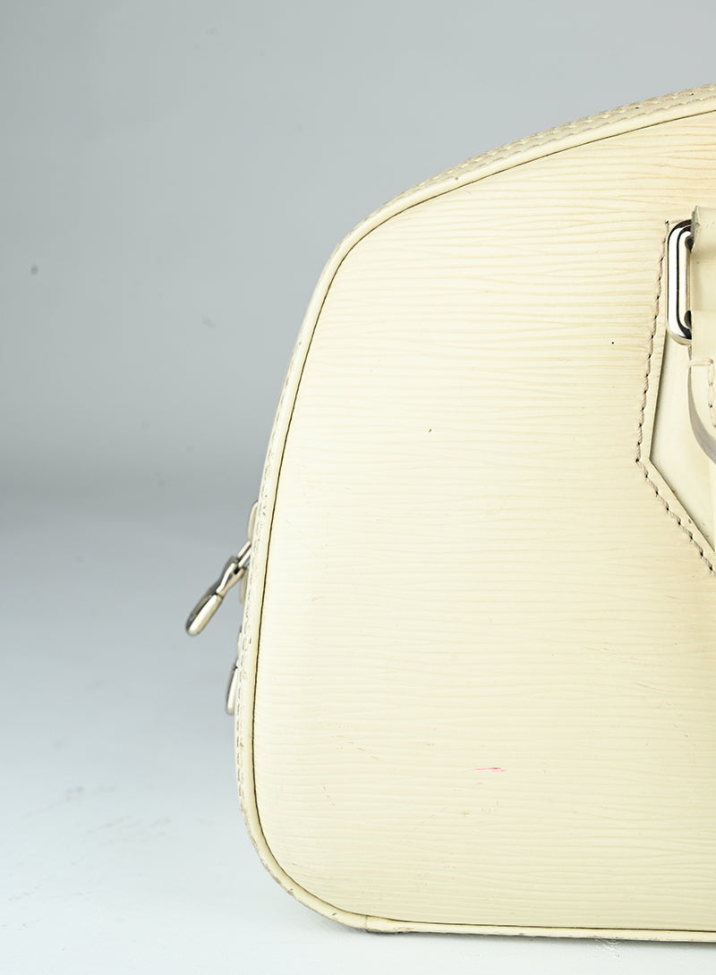Louis Vuitton Bauletto in pelle Epi bianco