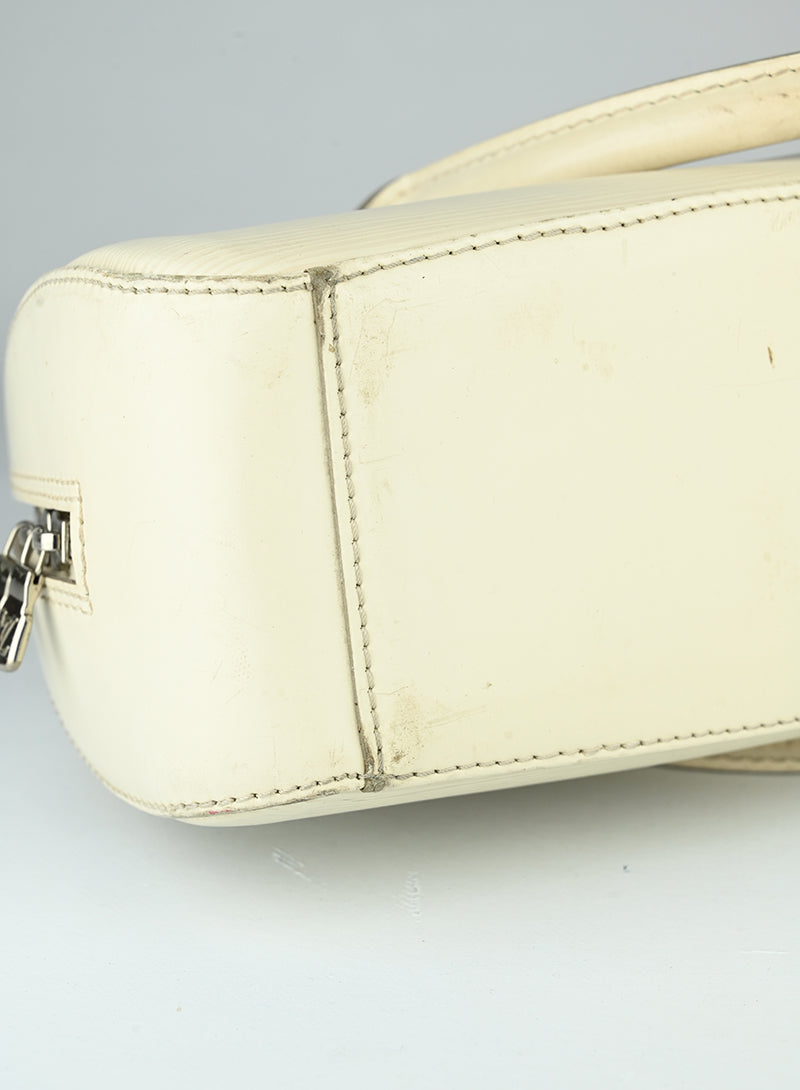 Louis Vuitton Bauletto in pelle Epi bianco