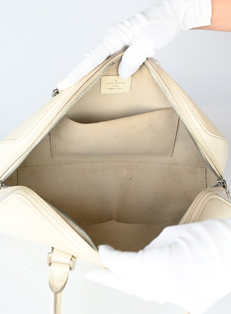 Louis Vuitton Bauletto in pelle Epi bianco