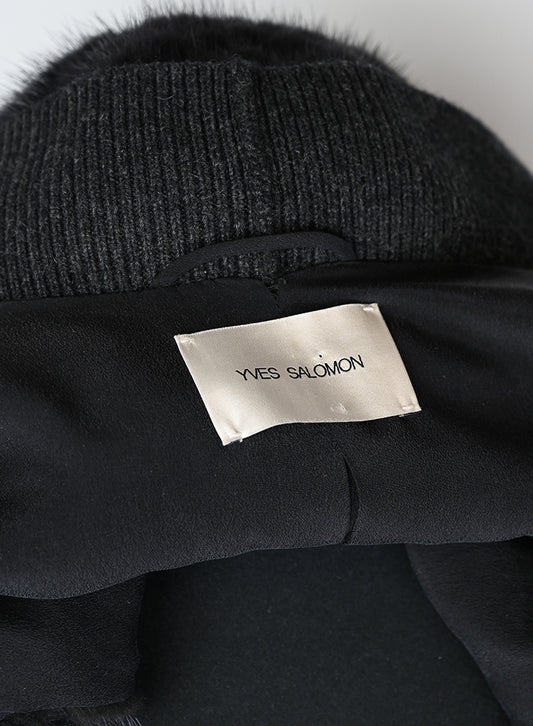 Yves Salomon Gilet in visone nero - Tg. 42