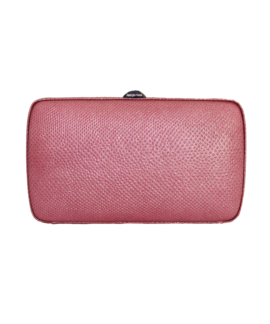 Sergio Rossi Pink rigid lurex clutch bag