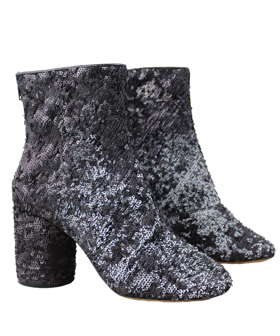 Martin Margiela Tronchetto con paillettes blu sfumate - N. 37 - lesleyluxuryvintage