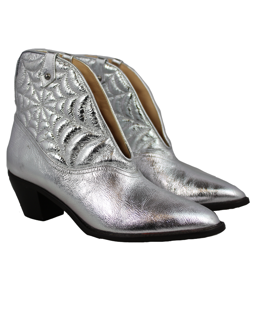 Charlotte Olympia Stivaletti texani argento - N. 36 ½ - lesleyluxuryvintage