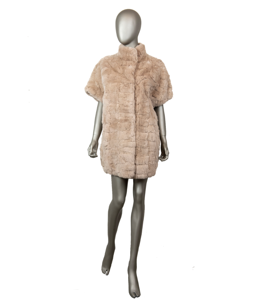 Yves Salomon Pelliccia Meteo color miele manica corta - Tg. 42 - lesleyluxuryvintage