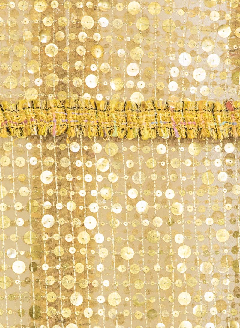 Chanel Gold sequined tulle duster coat - Size. 44
