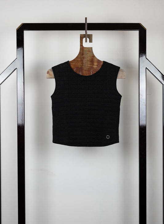 Chanel Black quilted cotton vest - Size. 38