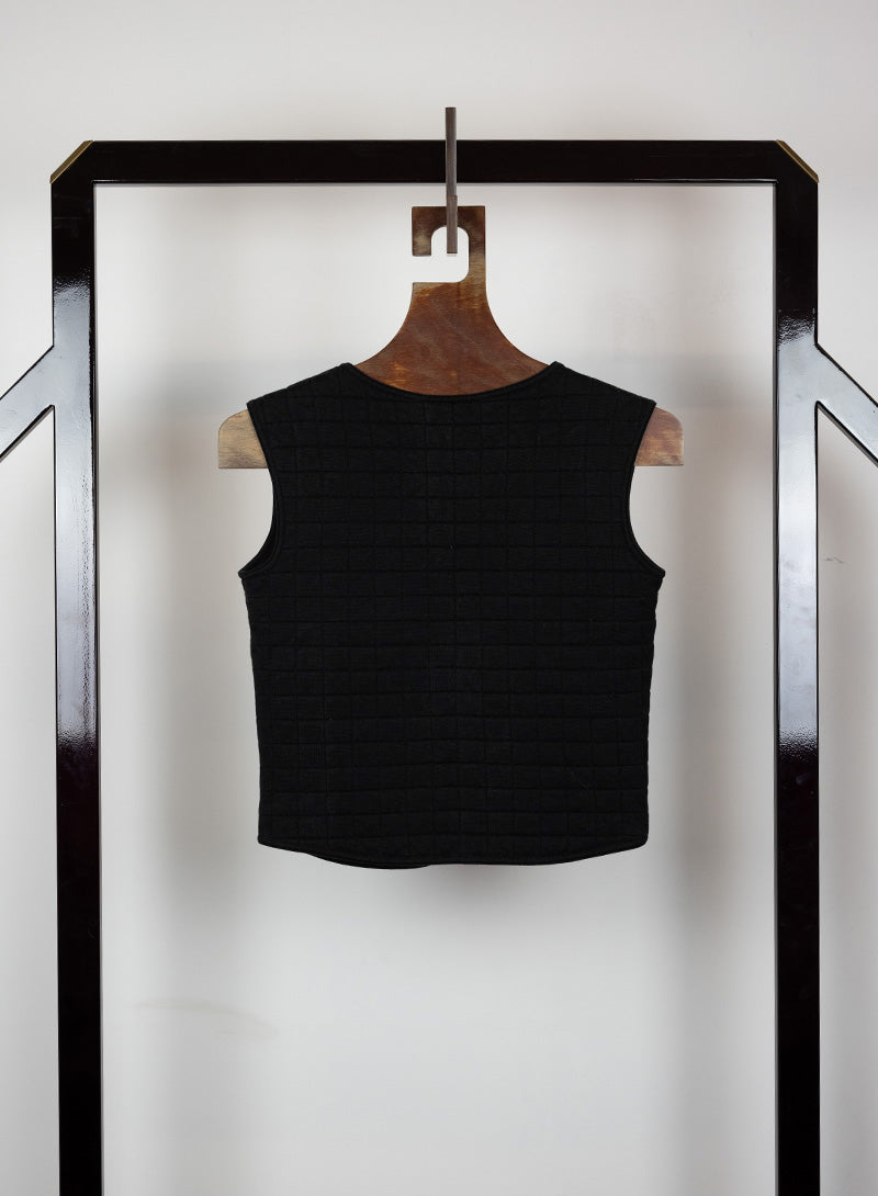 Chanel Black quilted cotton vest - Size. 38