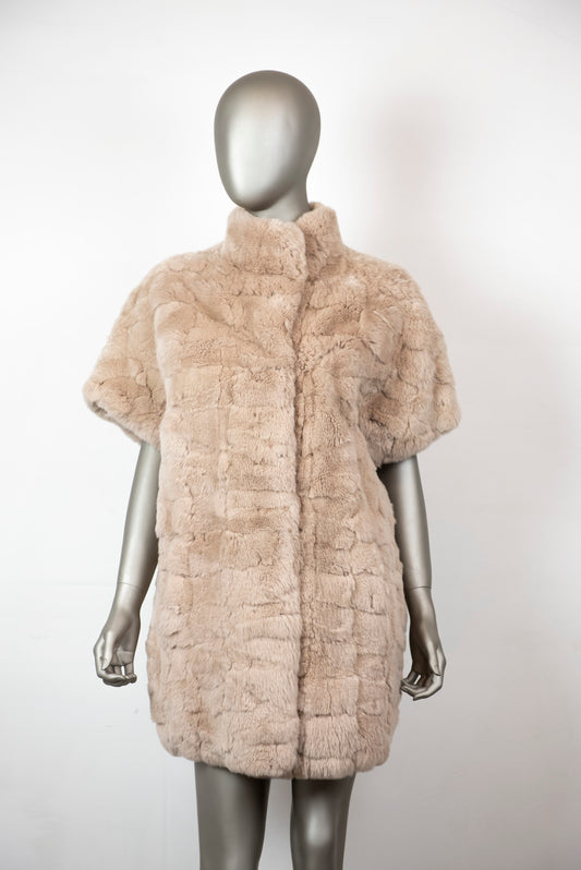 Yves Salomon Pelliccia Meteo color miele manica corta - Tg. 42 - lesleyluxuryvintage