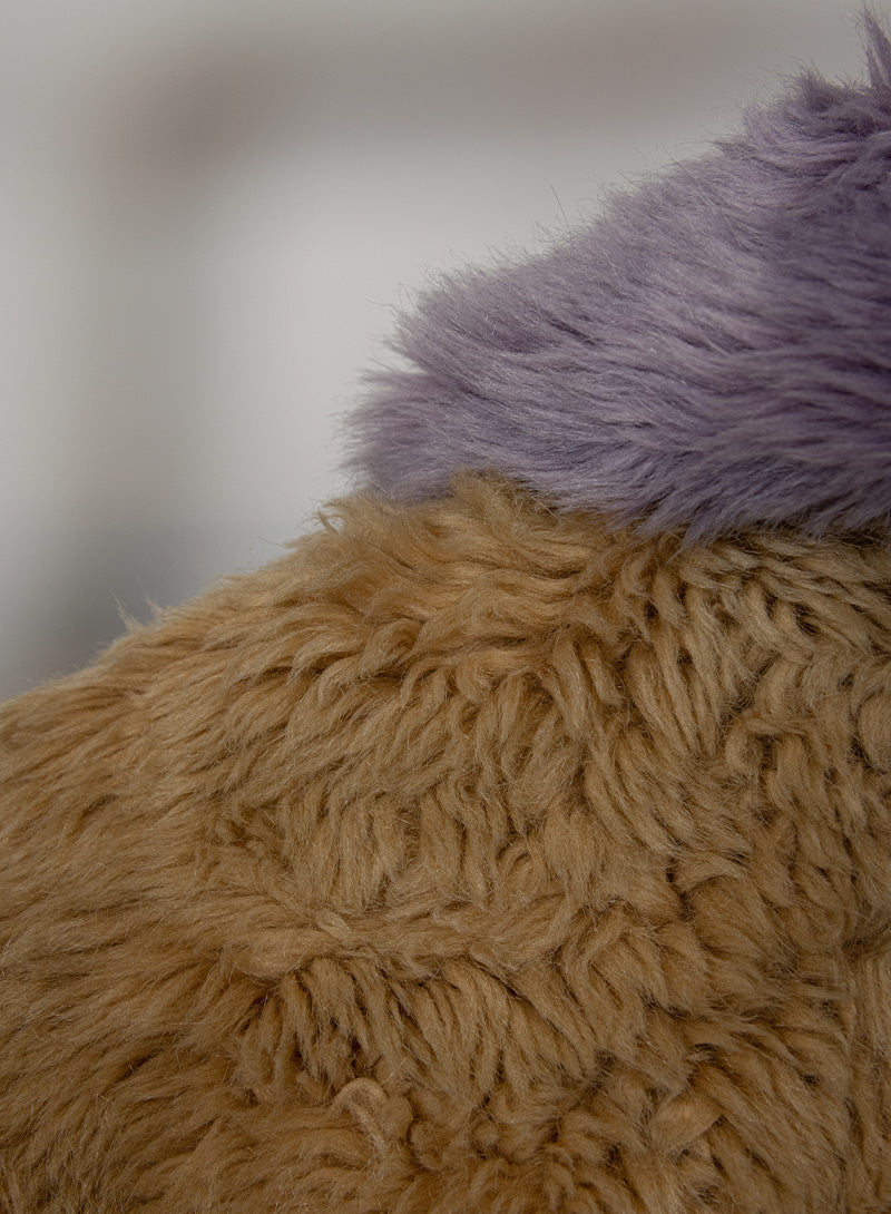 Miu Miu Beige and lilac teddy coat - Size. 38