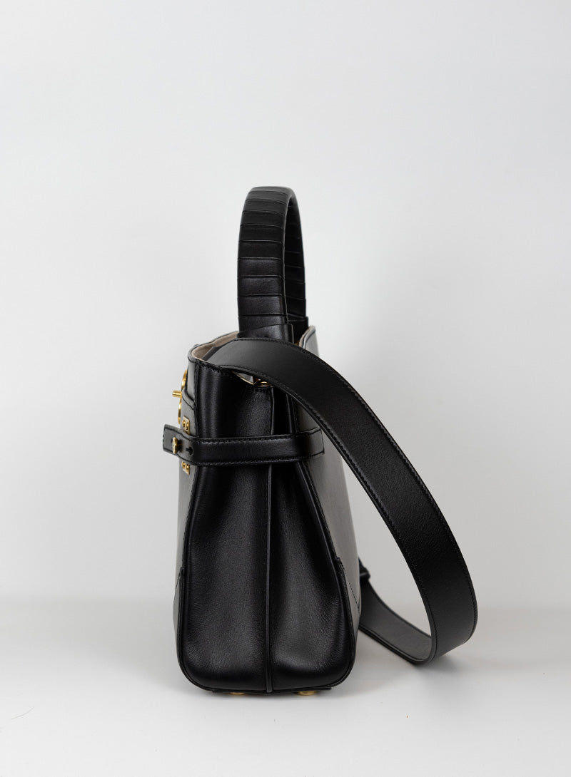 Balmain Rectangular bag in black leather