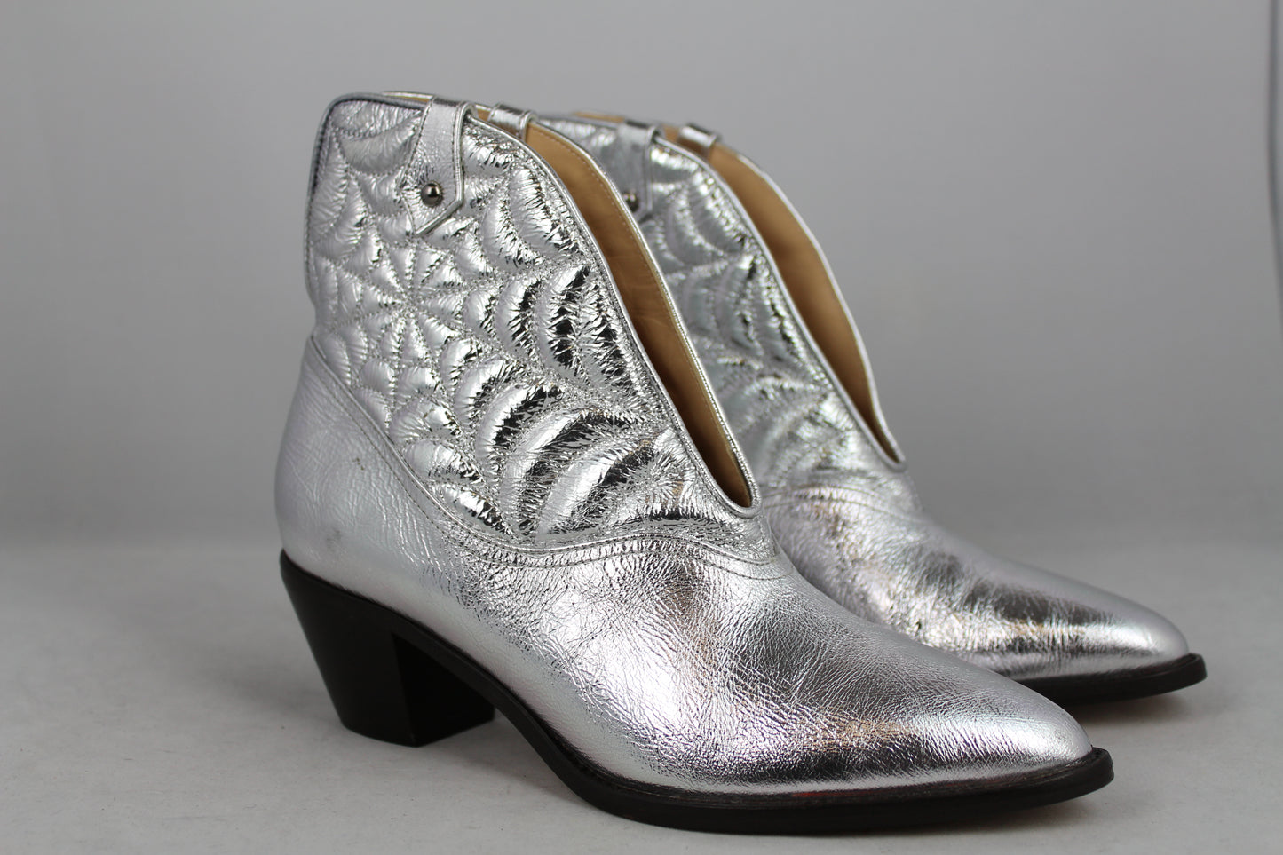 Charlotte Olympia Stivaletti texani argento - N. 36 ½ - lesleyluxuryvintage