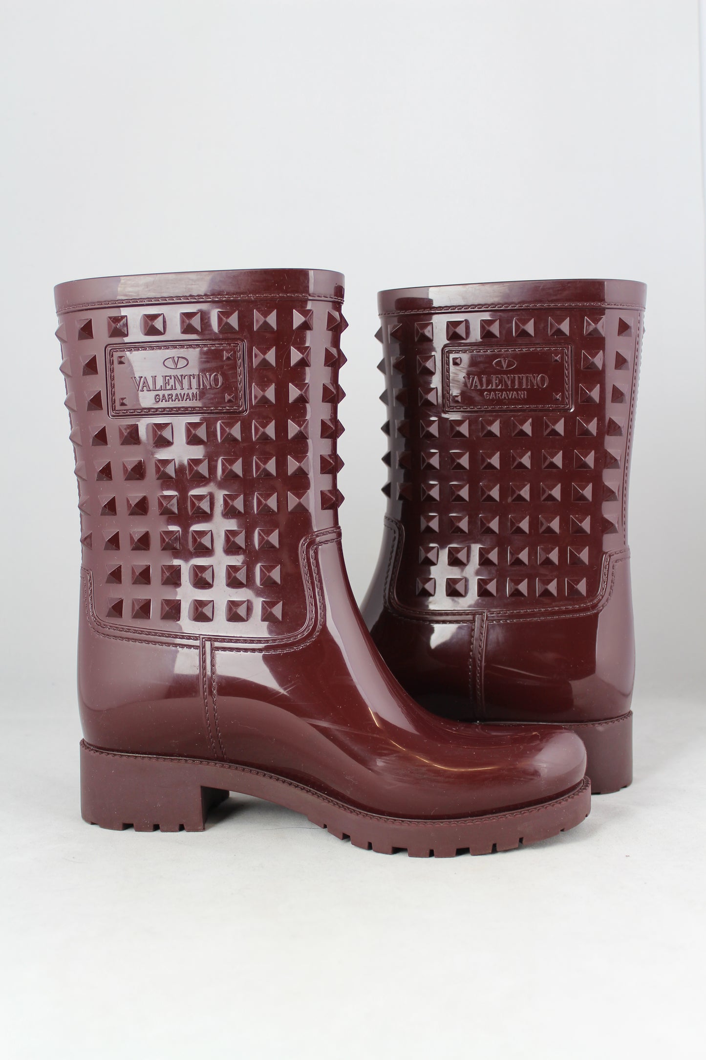 Valentino Calosce Rockstud colore vinaccia - N. 37 - lesleyluxuryvintage