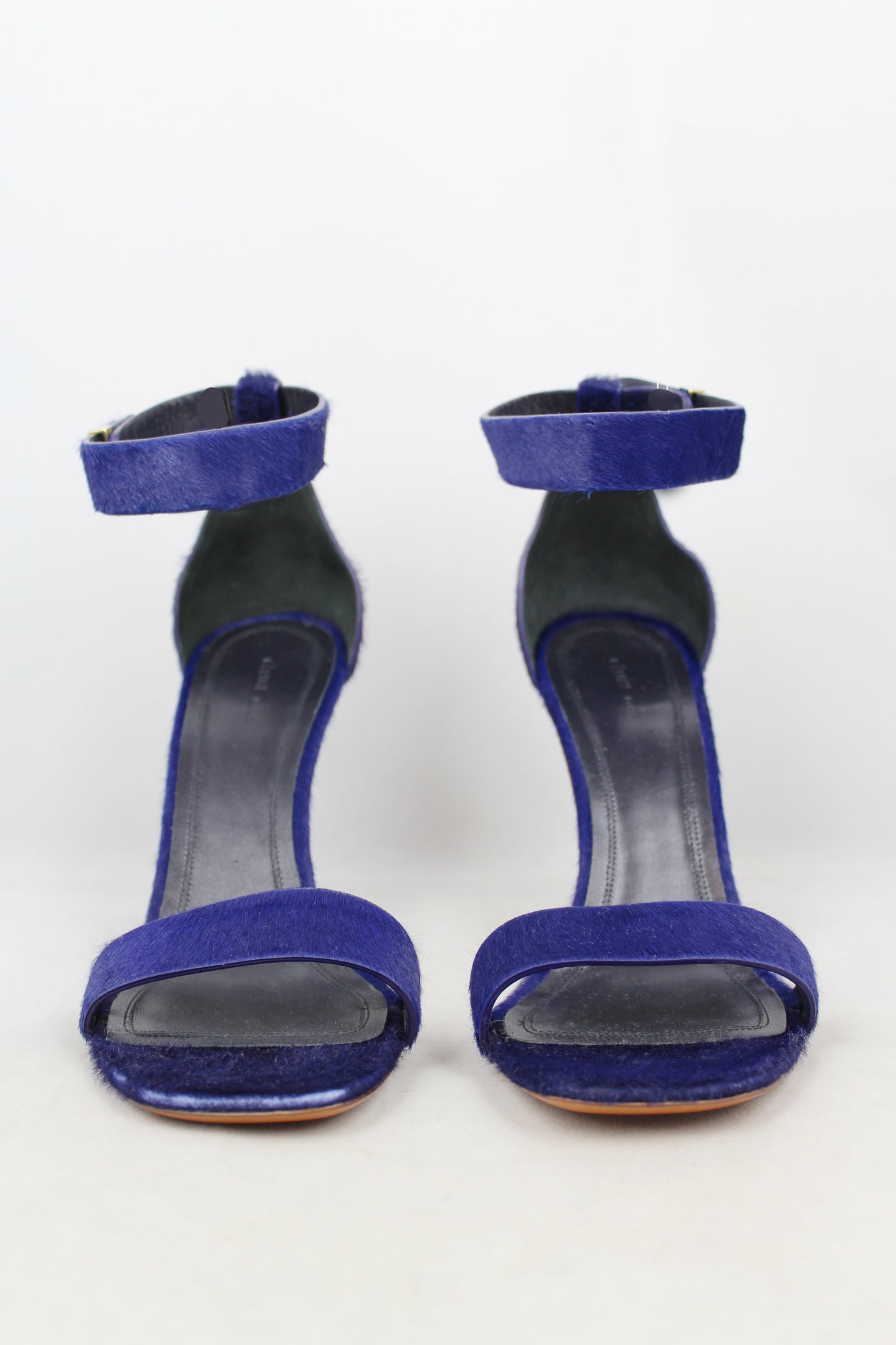 Celine Sandali con tacco in cavallino blu con cinturino - N. 40