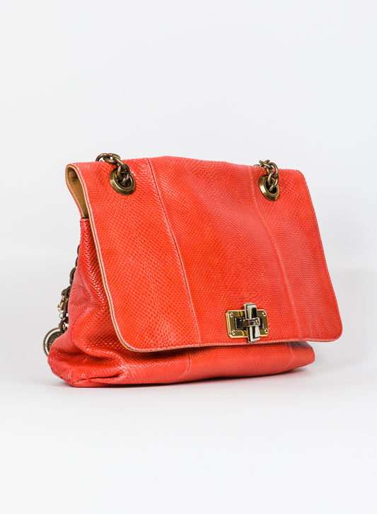 Lanvin Happy Bag in coral leather