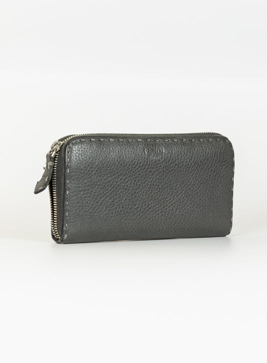 Fendi Selleria Gray leather wallet