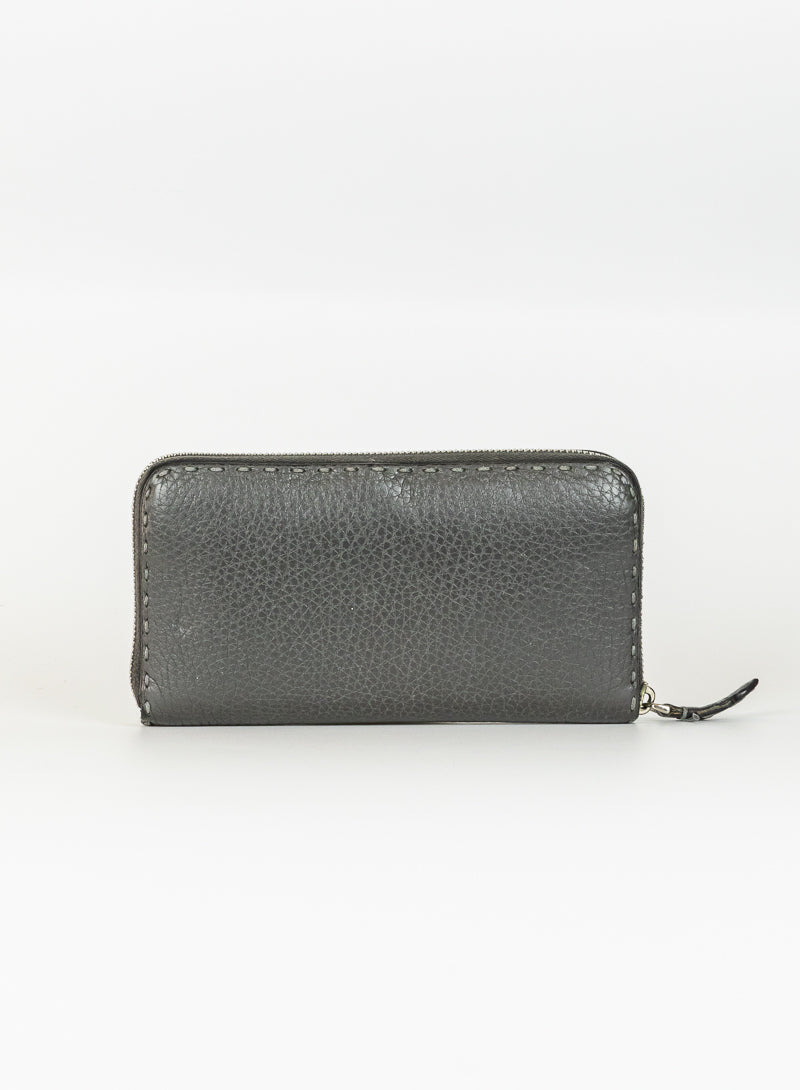 Fendi Selleria Gray leather wallet