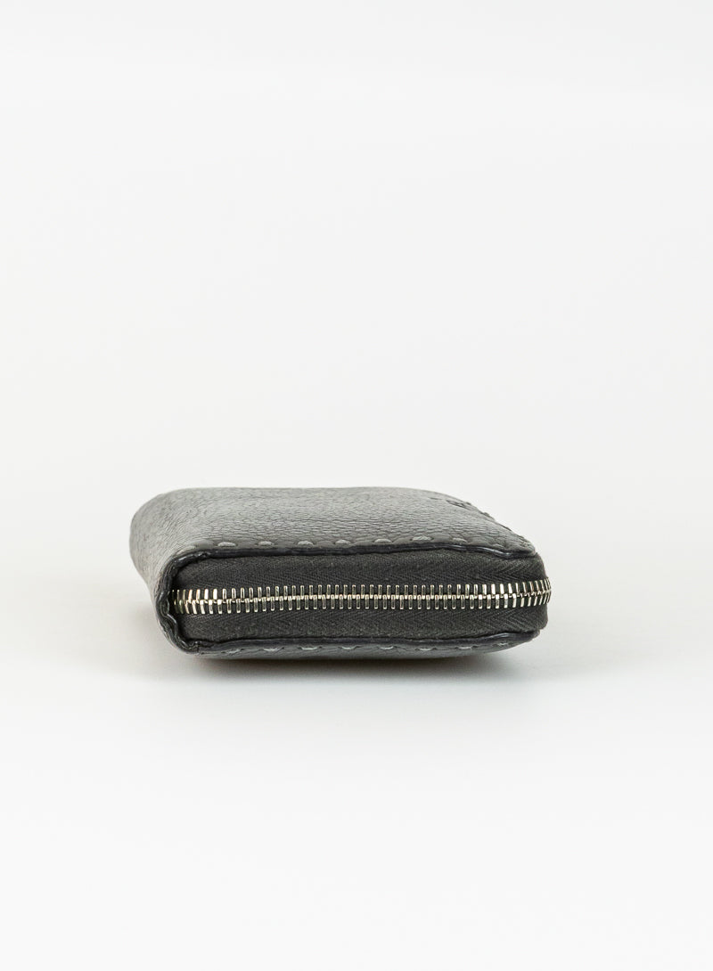 Fendi Selleria Gray leather wallet