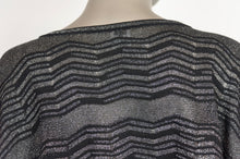 Carica l&#39;immagine nel visualizzatore di Gallery, M MISSONI Blusa a poncho corto in lurex nero e argento - Tg. U
