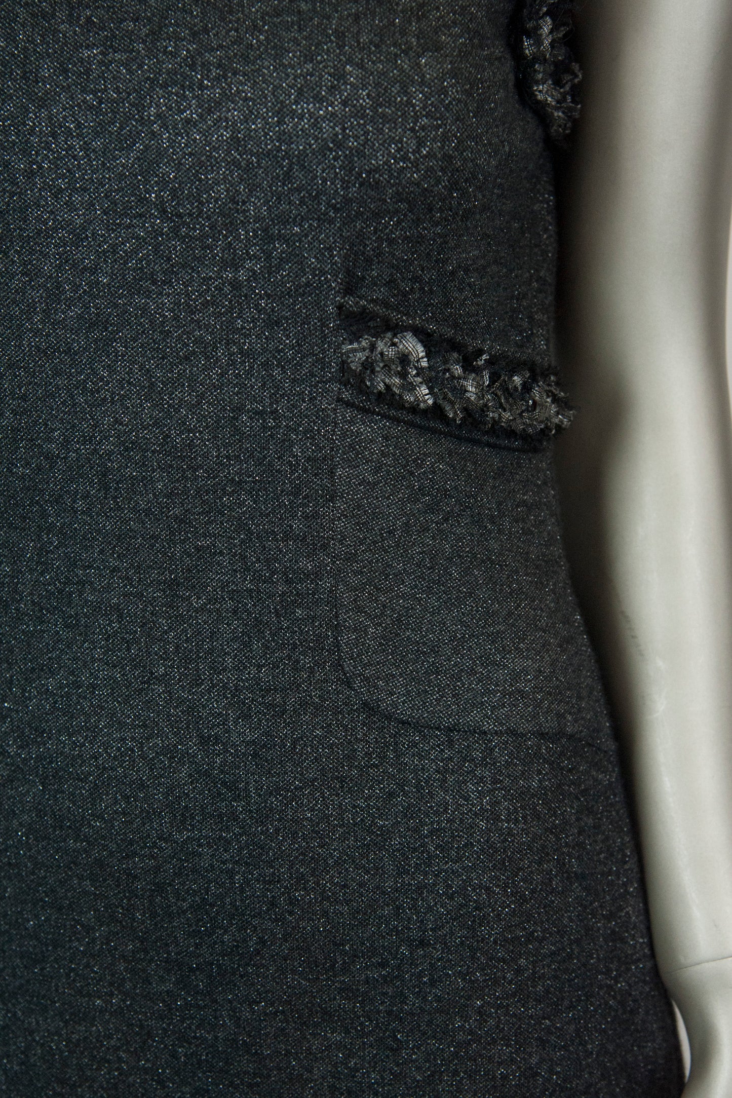 Chanel Abito a tubino grigio melange in lurex e cashmere - Tg. 40 - lesleyluxuryvintage