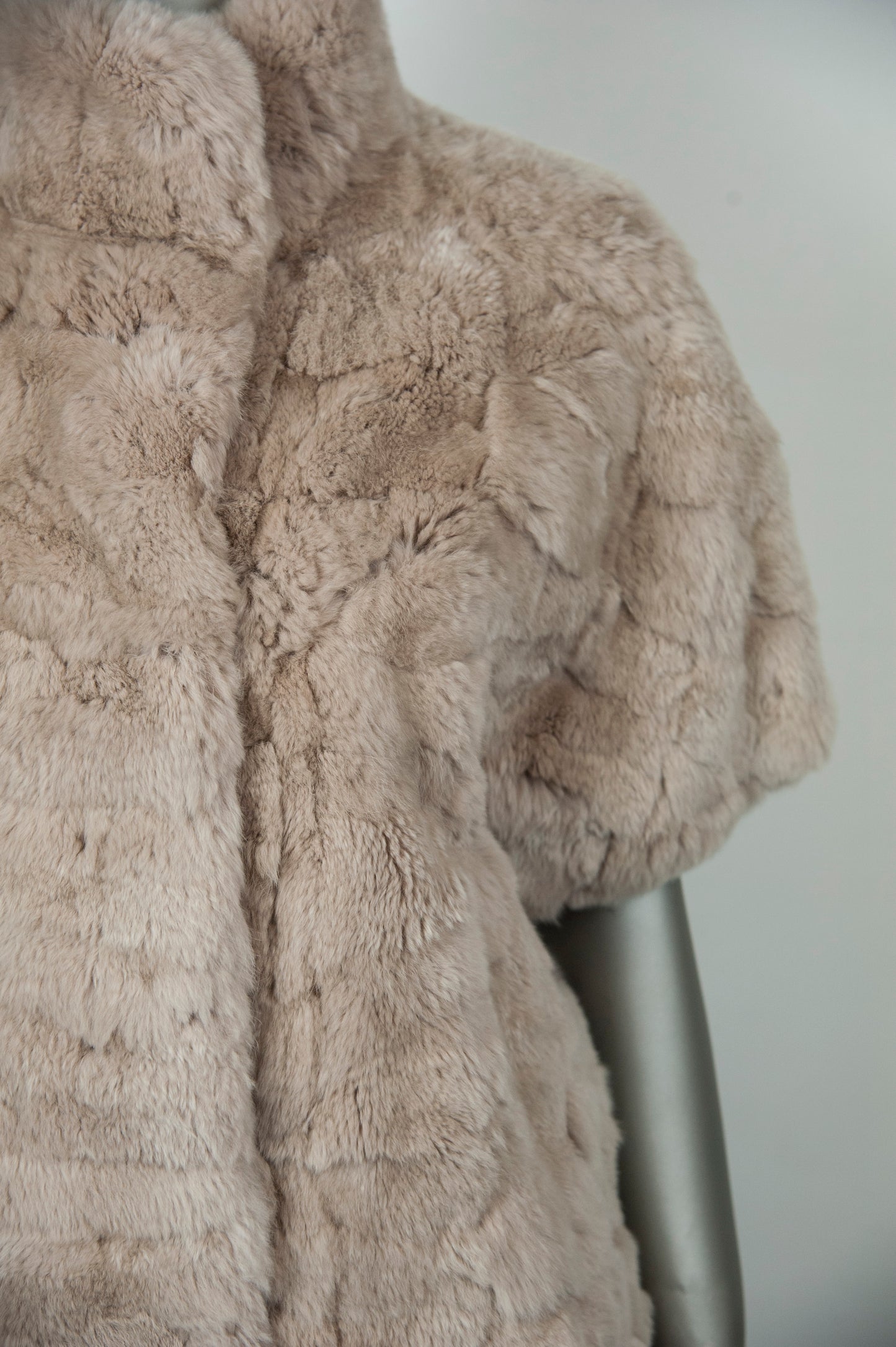 Yves Salomon Pelliccia Meteo color miele manica corta - Tg. 42 - lesleyluxuryvintage