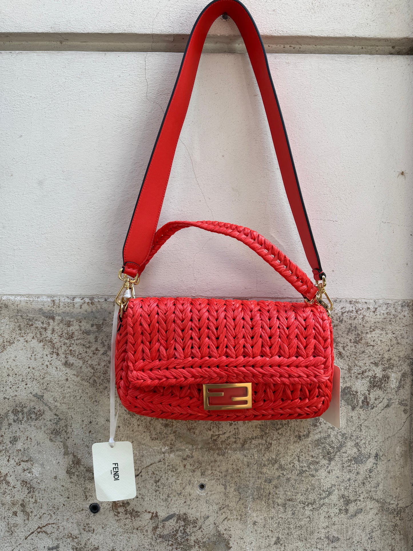 Fendi baguette rafia aragosta