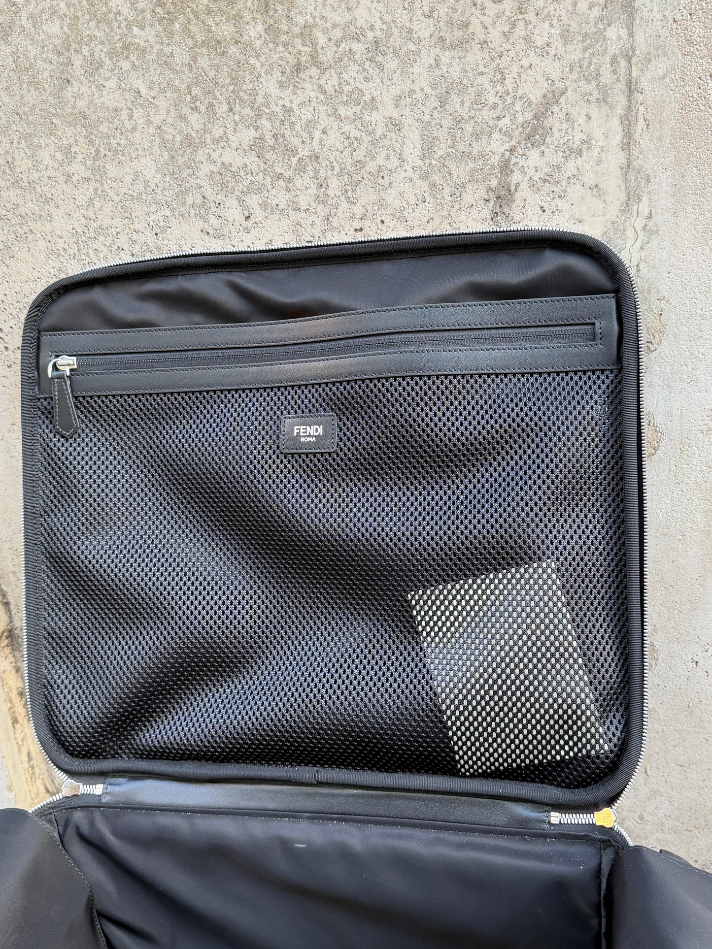 Fendi trolley grigio e nero zucca