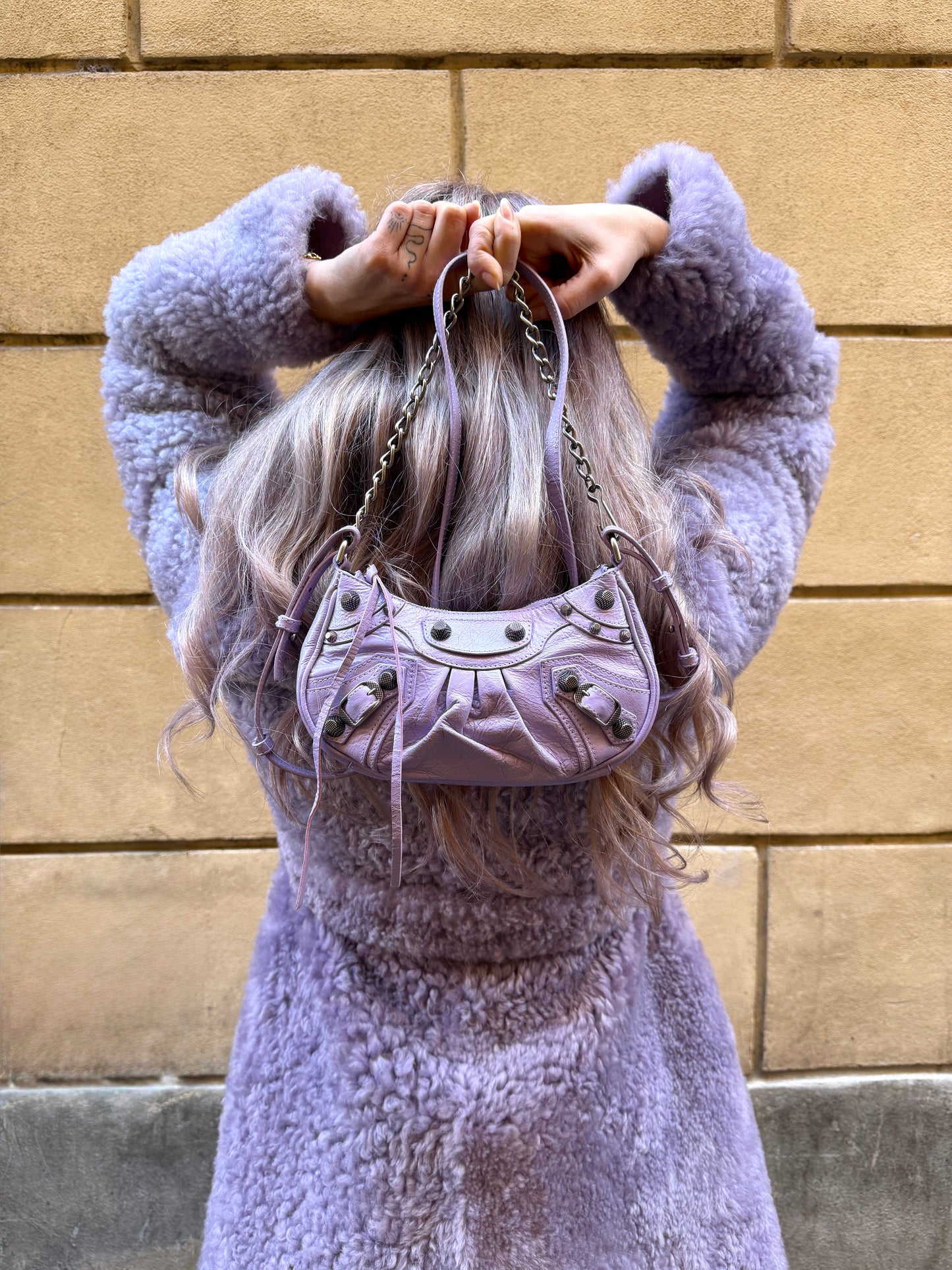 Balenciaga borsina Cagole mini lilla