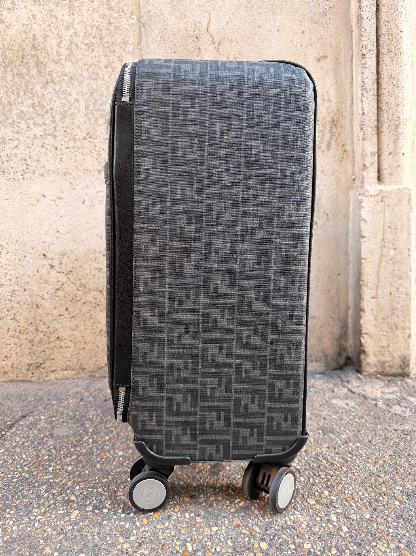 Fendi trolley grigio e nero zucca