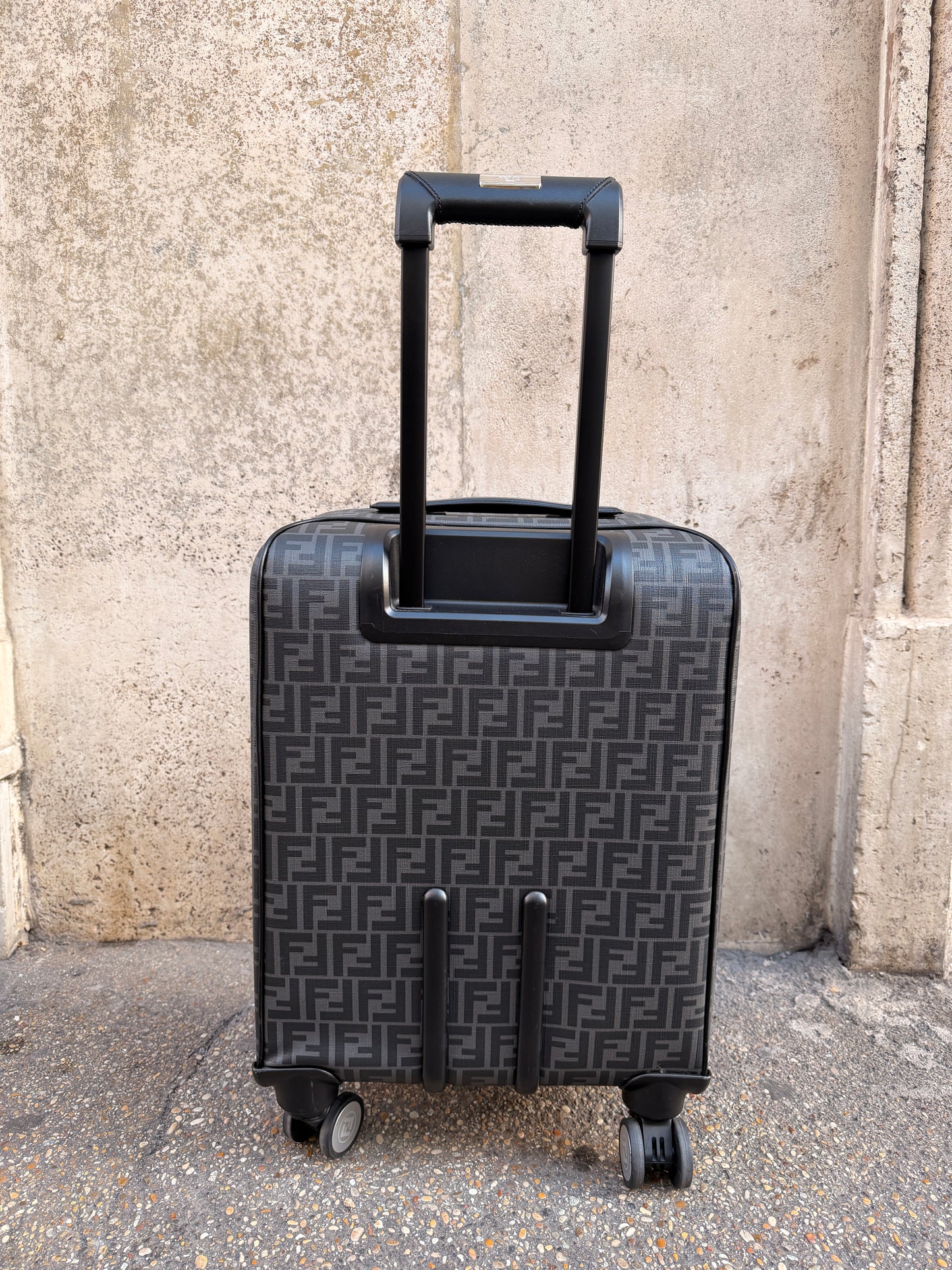 Fendi trolley grigio e nero zucca