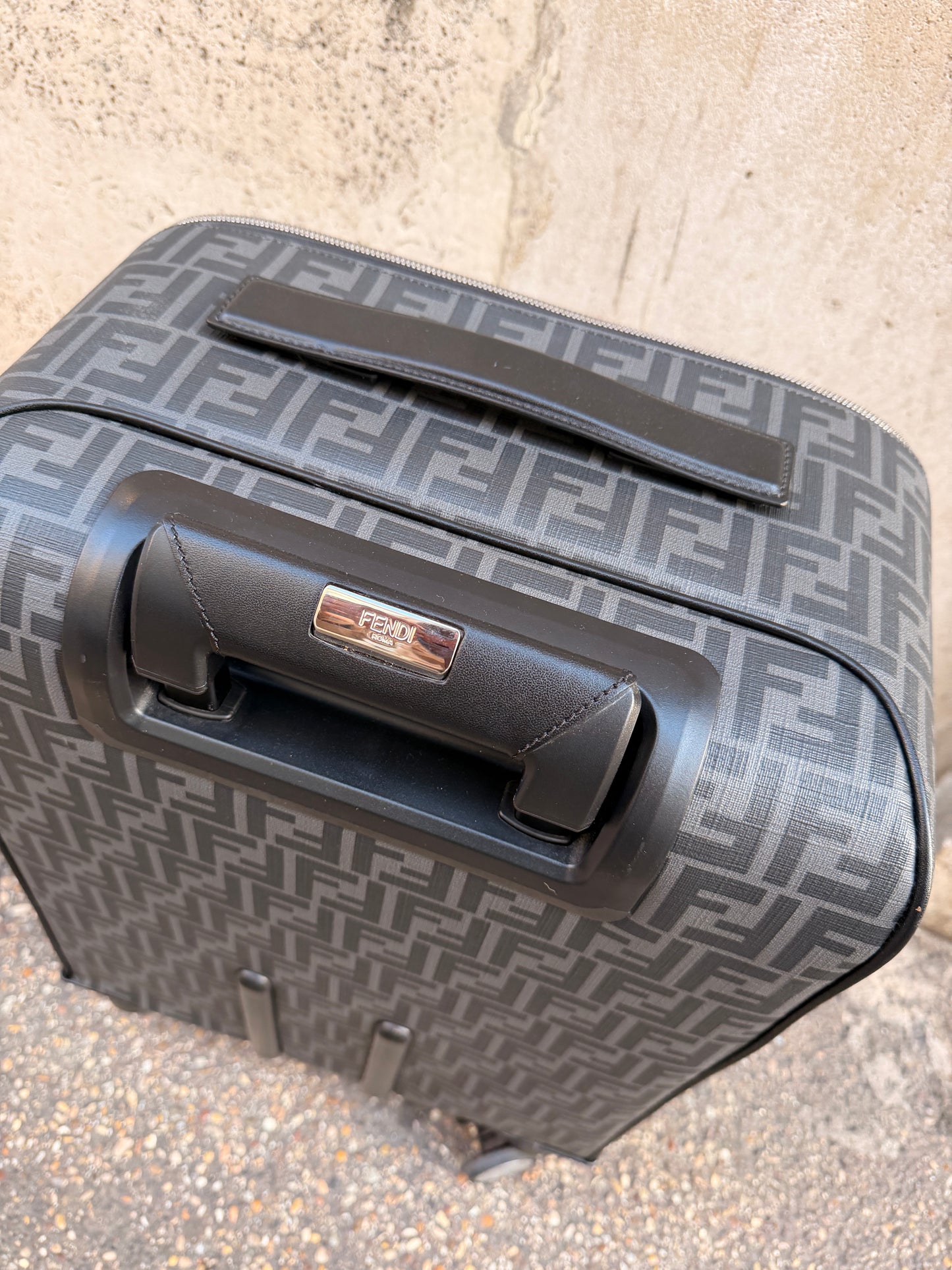 Fendi trolley grigio e nero zucca