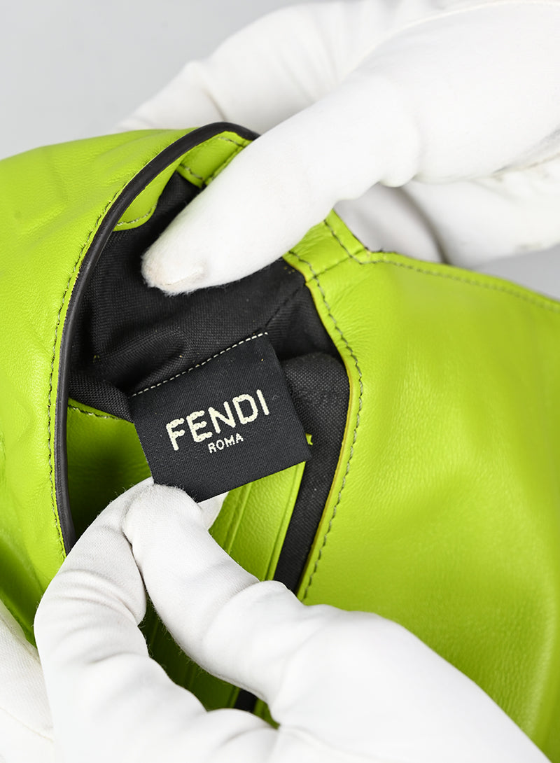 Fendi Borsa Baguette in pelle verde