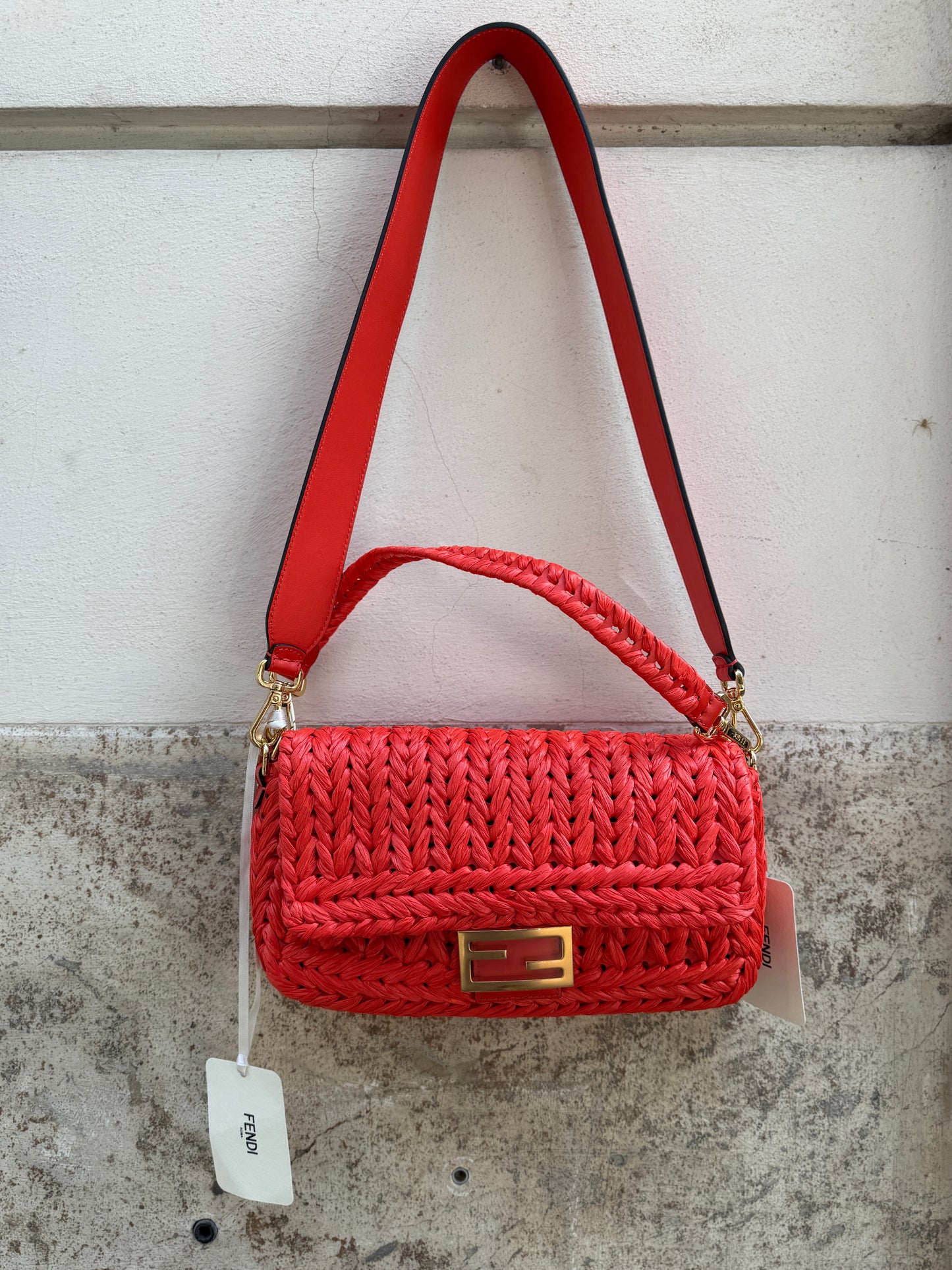 Fendi baguette rafia aragosta