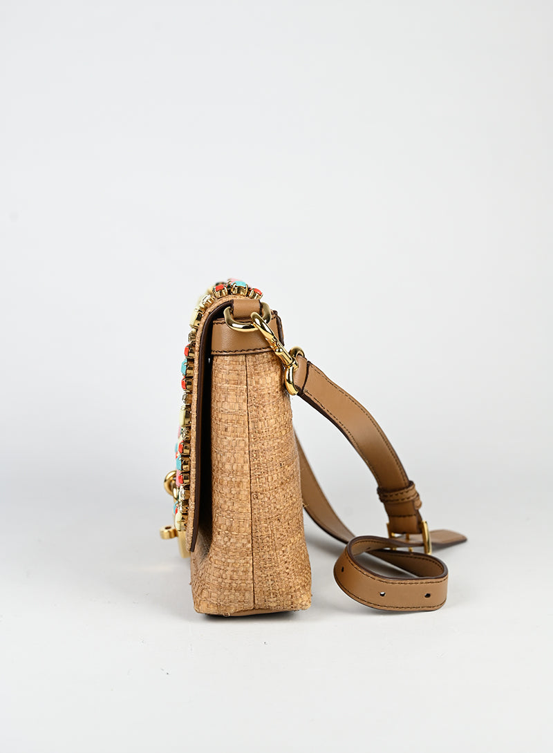 Dolce & Gabbana Borsa in rafia con pietre -  lesleyluxuryvintage