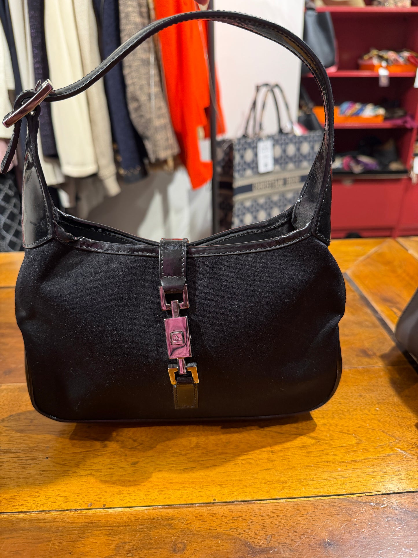 Gucci borsina Jackie tessuto nero