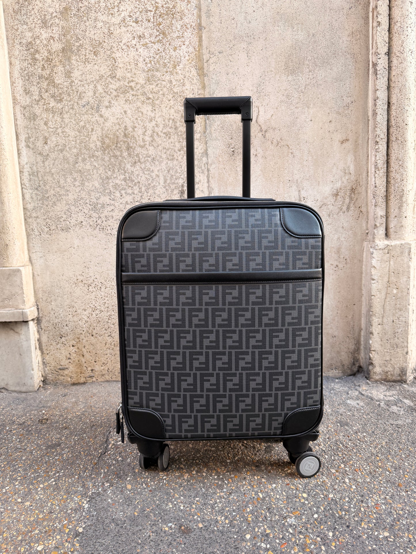 Fendi trolley grigio e nero zucca