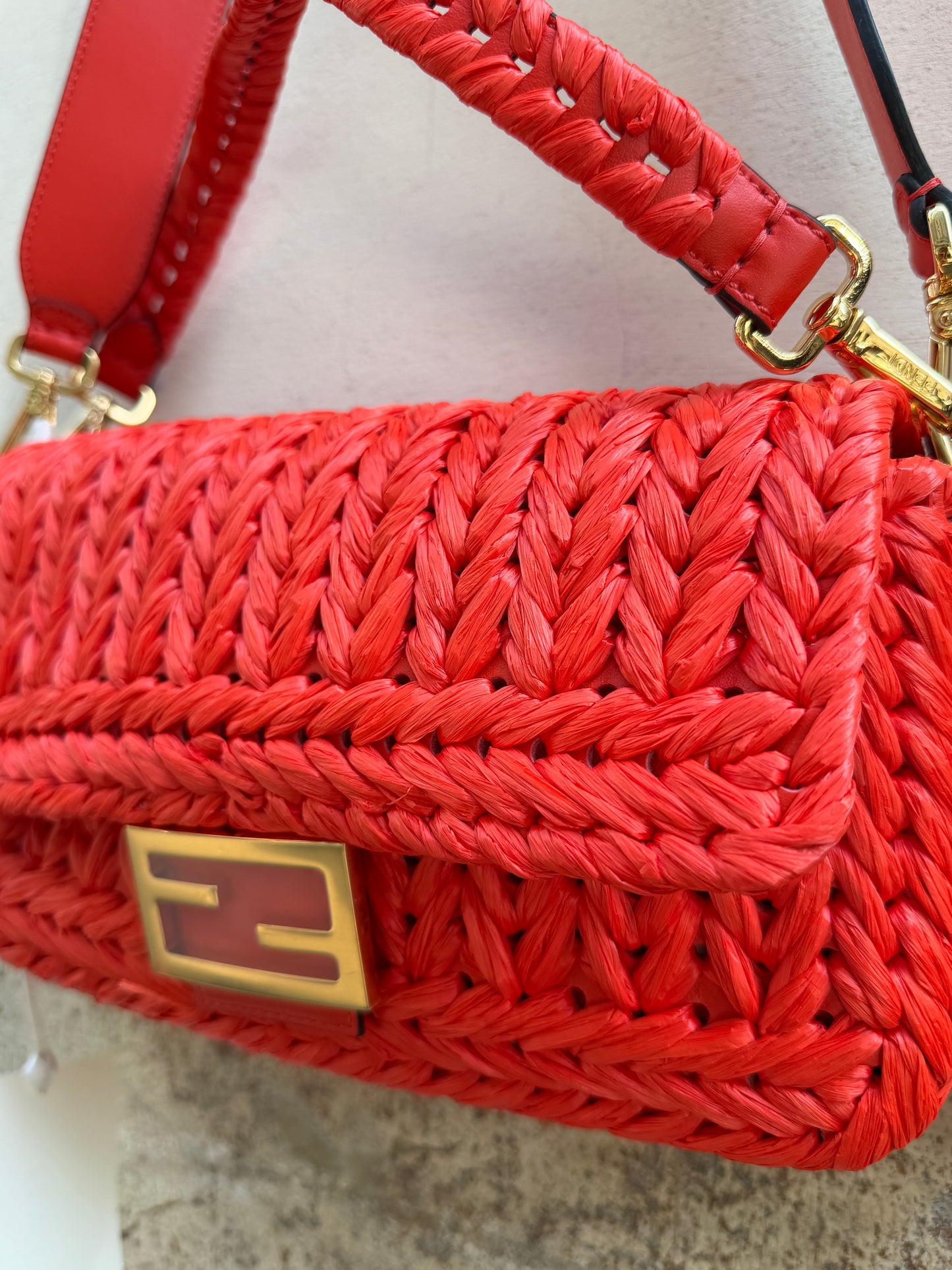 Fendi baguette rafia aragosta