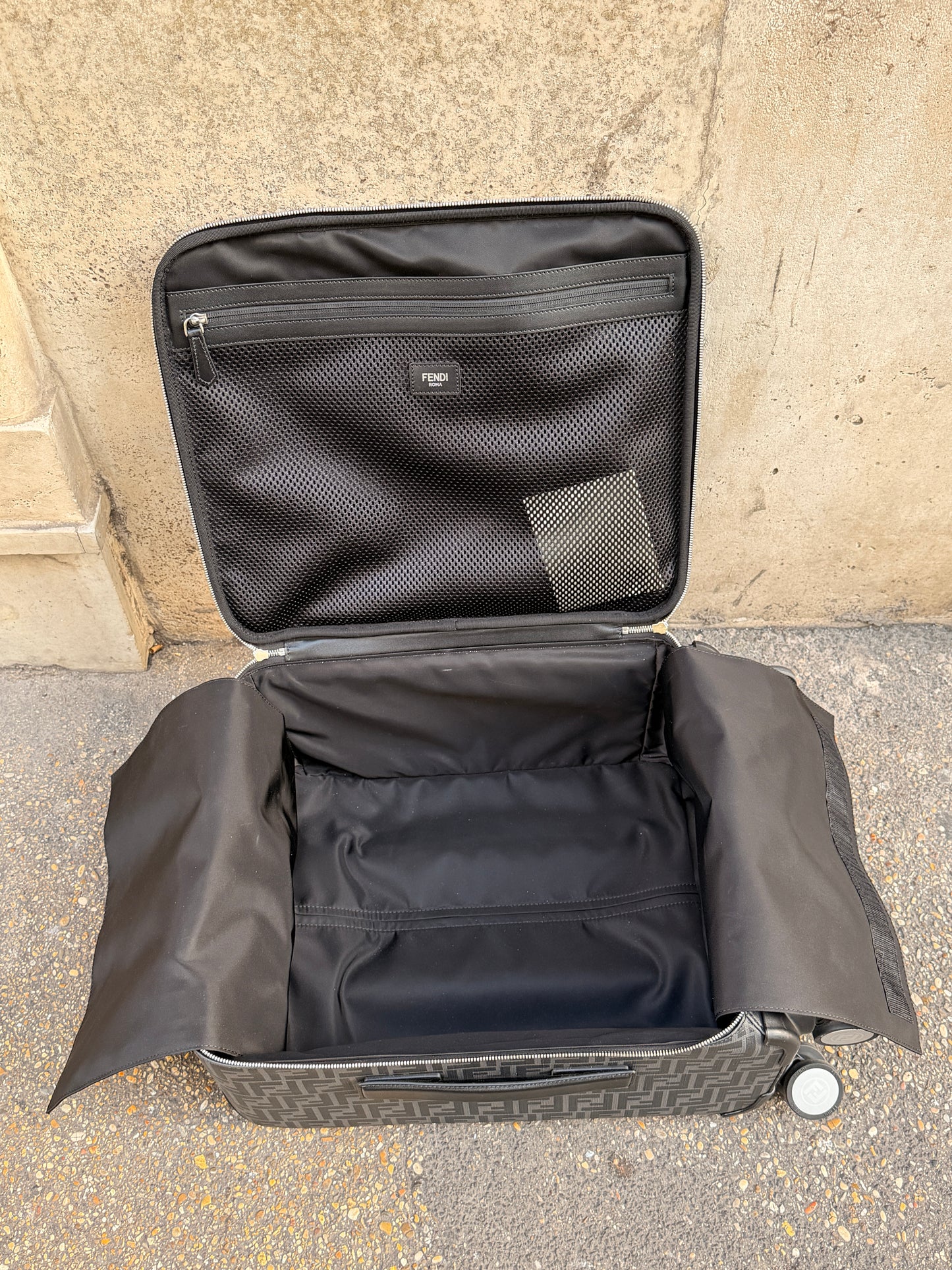 Fendi trolley grigio e nero zucca