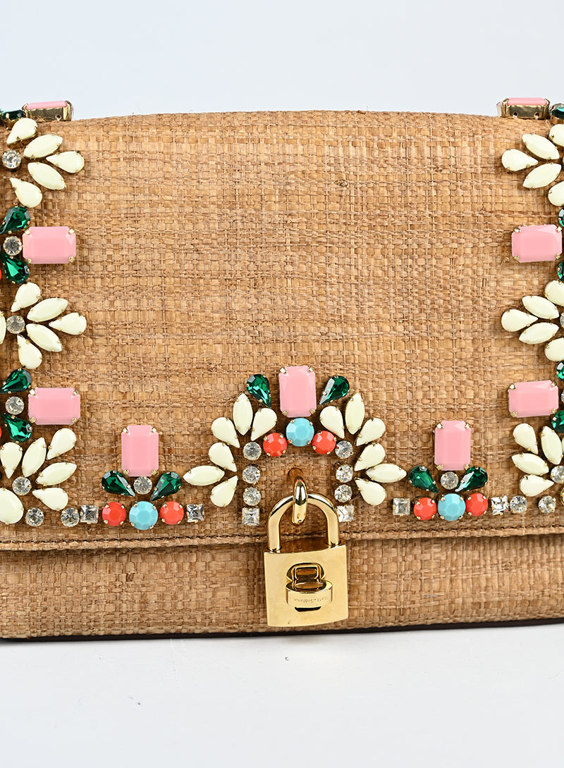 Dolce & Gabbana Borsa in rafia con pietre -  lesleyluxuryvintage