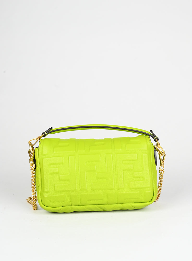 Fendi Borsa Baguette in pelle verde