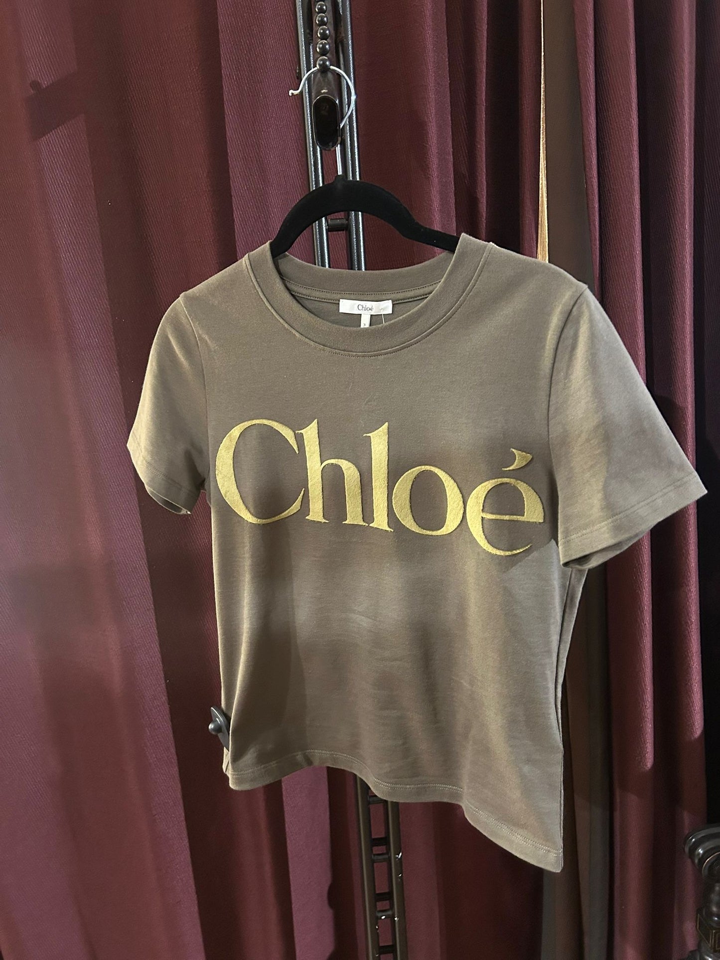 Chloè t-shirt verde fango