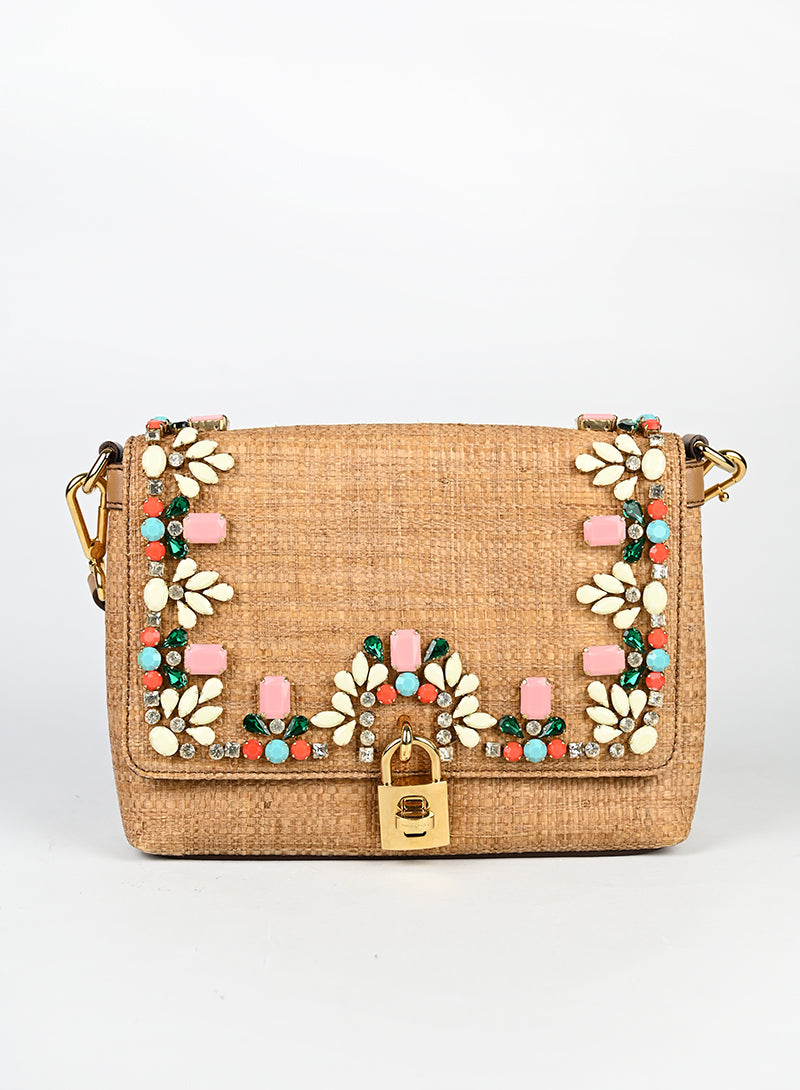 Dolce & Gabbana Borsa in rafia con pietre -  lesleyluxuryvintage