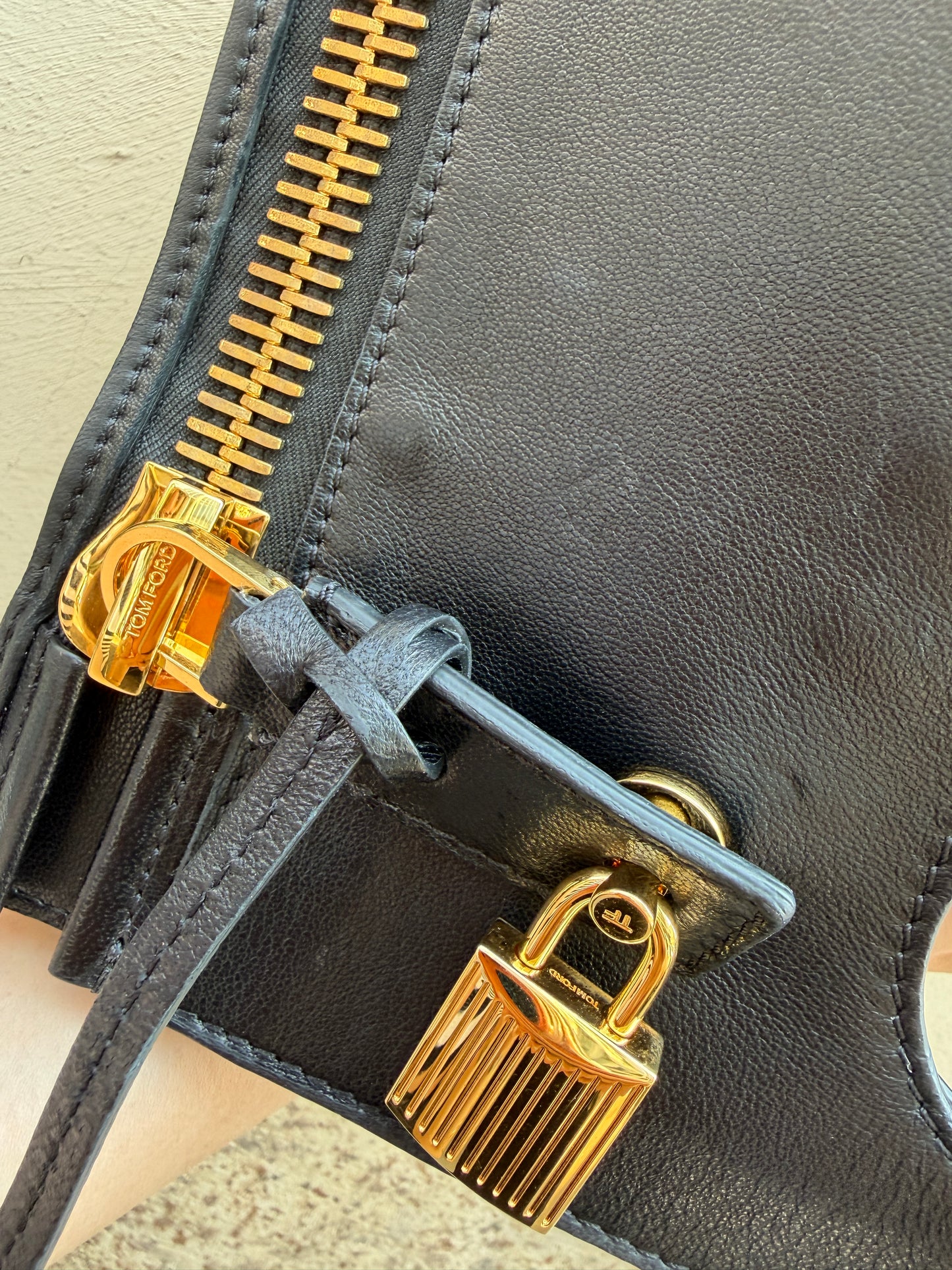 Tom Ford borsa in pelle nera Alix