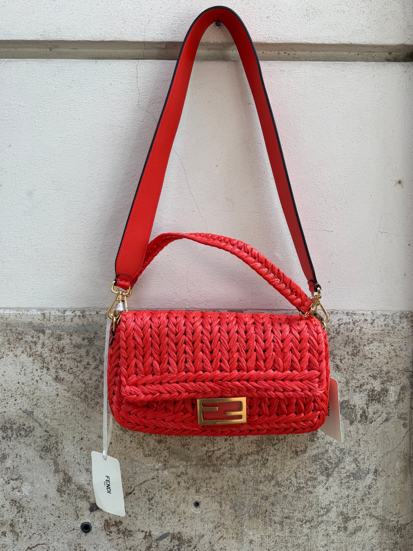 Fendi baguette rafia aragosta