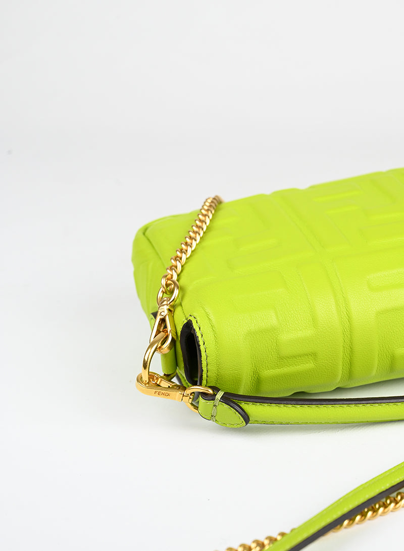 Fendi Borsa Baguette in pelle verde