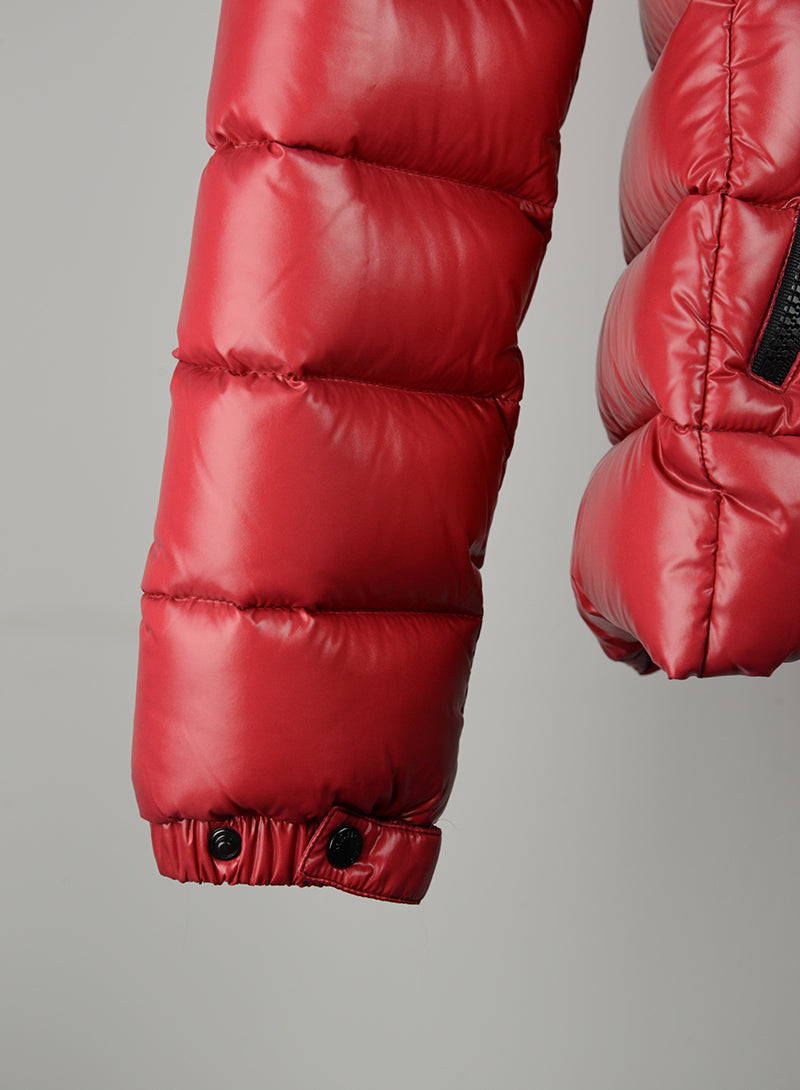 Moncler Red down jacket with hood - Size. 40