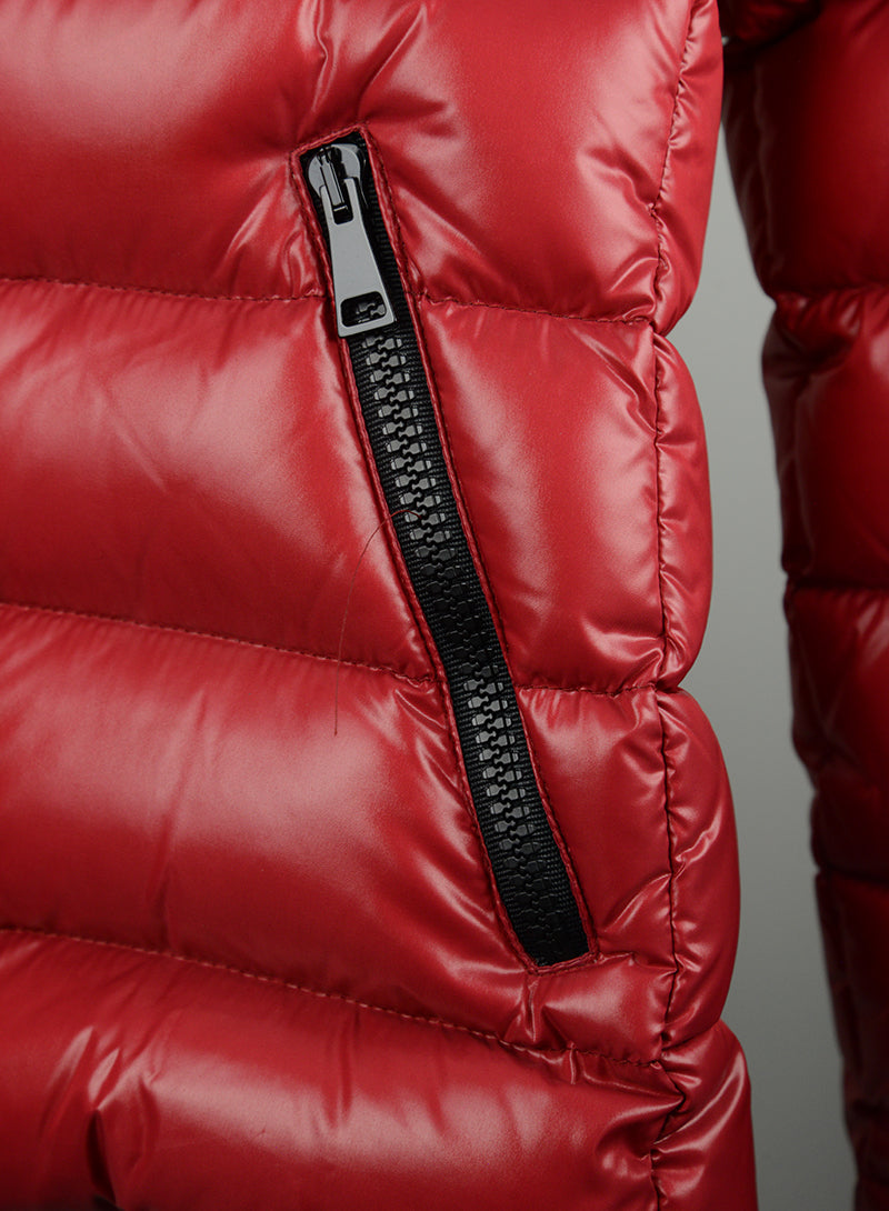 Moncler Red down jacket with hood - Size. 40